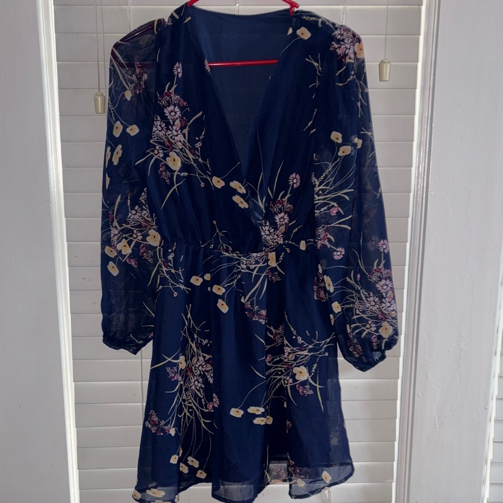 Floral Sheer Long Sleeve Dress